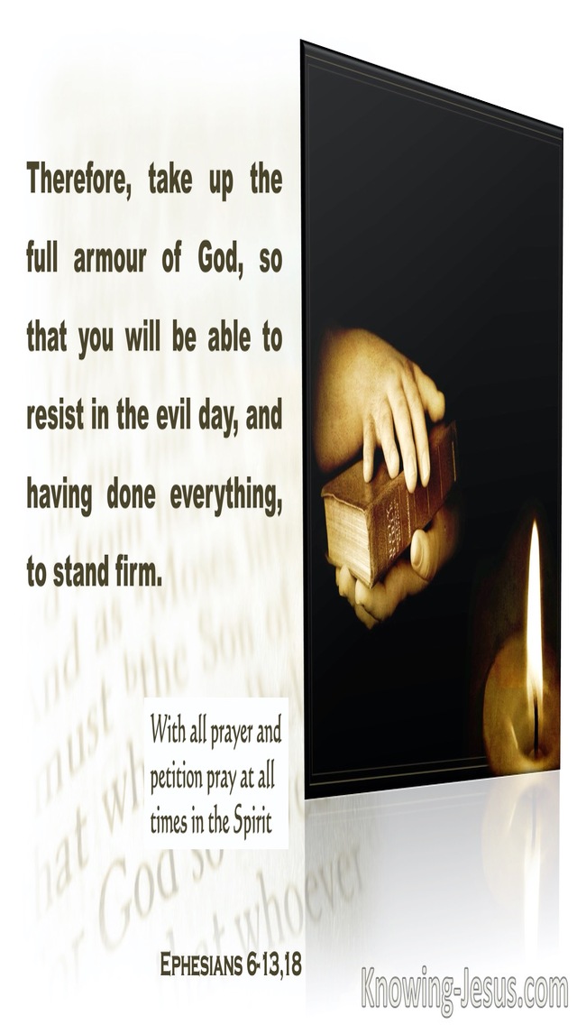 Ephesians 6:13,18 Take Up The Full Armour Of God (brown)